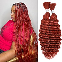 Ynsnr 350 Human Braiding Hair 2 Bundle 100G 22 Inch Deep Wave Bulk Human Hair For Braiding No Weft 10A Brazilian Curly Human Hai