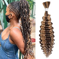 Ynsnr Ombre Human Braiding Hair 20 Inch 427 Braiding Hair Deep Wave Honey Blonde Braiding Hair Highlight Deep Wave Bulk Human H