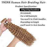 Deep Wave Bulk Human Hair For Braiding Hair 18 Inch 2 Bundle 100G Blonde Human Braiding Hair Unprocessed Brazilian Curly Human H