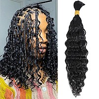 Human Braiding Hair 16 Inch 1 Bundle 50G Water Wave Bulk Human Hair For Braiding No Weft 10A Brazilian Curly Human Hair Extensio