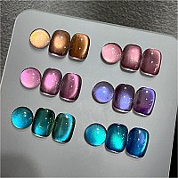 Gaoy Glitter Cat Eye Gel Nail Polish Set With Magnet Colorful Galaxy For Holographic Cat Eye Salon Gel Manicure And Nail Art Di