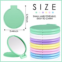 Jetec Mini Folding Mirror Round Compact Mirror Portable Pocket Mirror Makeup Small Mirror Vintage Portable Travel Makeup Mirror