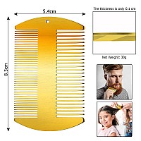 Boao 2 Pieces Metal Hair Combs For Women Men Beard Combs Metal Mustache Comb Lice Comb Wallet Fine Cutting Comb Teasing Barber C