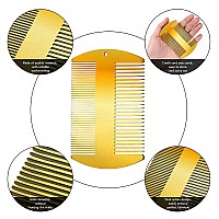 Boao 2 Pieces Metal Hair Combs For Women Men Beard Combs Metal Mustache Comb Lice Comb Wallet Fine Cutting Comb Teasing Barber C