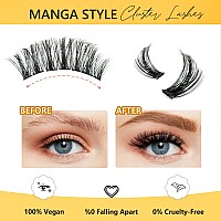 Lankiz Manga Lash Clusters Wispy Individual Lashes With Bottom Lashes Anime Cosplay Eyelashes Extension Diy Manhua False Mink