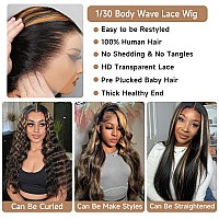 Keabalo Ombre Lace Front Wig Human Hair 1B30 Highlight Body Wave Lace Front Wigs Human Hair Pre Plucked 13X4 Hd Lace Frontal Co