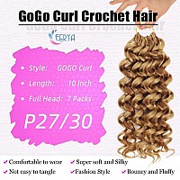 7 Packs Gogo Curl Crochet Hair 10 Inch Short Curly Crochet Hair For Women Water Wave Beach Curl Deep Twist Crochet Braids Synthe