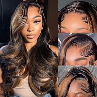 Keabalo Ombre Lace Front Wig Human Hair 1B30 Highlight Body Wave Lace Front Wigs Human Hair Pre Plucked 13X4 Hd Lace Frontal Co