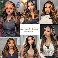 Keabalo Ombre Lace Front Wig Human Hair 1B30 Highlight Body Wave Lace Front Wigs Human Hair Pre Plucked 13X4 Hd Lace Frontal Co