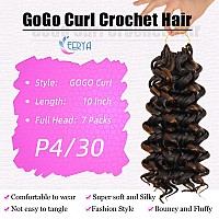 7 Packs Gogo Curl Crochet Hair 10 Inch Short Curly Crochet Hair For Women Water Wave Beach Curl Deep Twist Crochet Braids Synthe