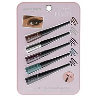 Marie Claire Eyeliner Set - 5 Ultra-Pigmented Colors, Cranberry