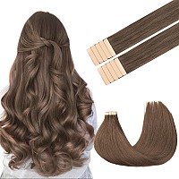 Goo Goo Tape In Hair Extensions Human Hair 5 Light Ash Brown 22Inch 30G 10Pcs Thick Ends Straight Seamless Tape In Invisible