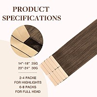 Goo Goo Tape In Hair Extensions Human Hair 5 Light Ash Brown 22Inch 30G 10Pcs Thick Ends Straight Seamless Tape In Invisible