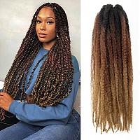 Marley Hair 24 Inch Marley Twist Hair Afro Twist Marley Braiding Hair For Faux Locs Crochet Hair Synthetic Hair Extensions8Pack