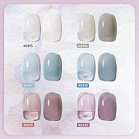 Gaoy Mizzle Gel Nail Polish Jelly Milky White Blue Gray Purple Sheer Gel Polish Kit For Salon Gel Manicure And Nail Art Diy At