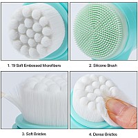 Beomeen Face Brush 2 In 1 Silicone Facial Cleansing Exfoliating Brush Soft Bristles Pore Deep Cleansing Manual Dual Face Wash S