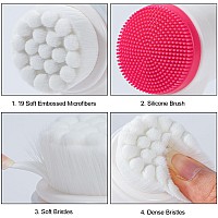 Beomeen Face Brush 2 In 1 Silicone Facial Cleansing Exfoliating Brush Soft Bristles Pore Deep Cleansing Manual Dual Face Wash S