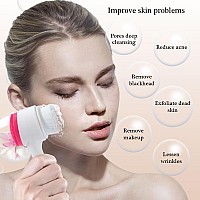 Beomeen Face Brush 2 In 1 Silicone Facial Cleansing Exfoliating Brush Soft Bristles Pore Deep Cleansing Manual Dual Face Wash S