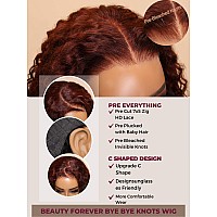 Beauty Forever Curly Glueless Wigs Human Hair 7X5 Preeverything Bye Bye Knots Wear And Go Wig With Reddish Brownpre Plucked Pr