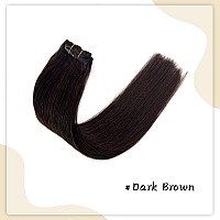 Clip In Hair Extensions Real Human Hair Dark Brown Human Hair Clip In Extensions Straight Human Hair Clip Ins Double Weft Hair