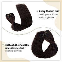 Clip In Hair Extensions Real Human Hair Dark Brown Human Hair Clip In Extensions Straight Human Hair Clip Ins Double Weft Hair