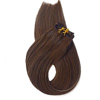 Clip In Hair Extensions Real Human Hair 22 Inch 70G Brown Clip In Hair Extensions Human Hair Straight Human Hair Clip Ins Doubl