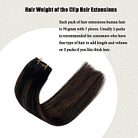 Clip In Hair Extensions Real Human Hair 12 Inch 70G Brown Clip In Hair Extensions Human Hair Straight Human Hair Clip Ins Doubl