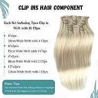 Clip In Hair Extensions Real Human Hair 20Inch 70G 613 Bleach Blonde Clip In 100 Brazilian Remy Human Hair Extensions 7Pcs P