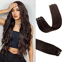 Clip In Hair Extensions Real Human Hair Dark Brown Human Hair Clip In Extensions Straight Human Hair Clip Ins Double Weft Hair