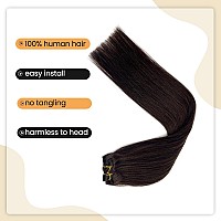 Clip In Hair Extensions Real Human Hair Dark Brown Human Hair Clip In Extensions Straight Human Hair Clip Ins Double Weft Hair