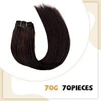 Clip In Hair Extensions Real Human Hair Dark Brown Human Hair Clip In Extensions Straight Human Hair Clip Ins Double Weft Hair