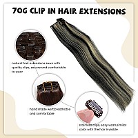 Clip In Hair Extensions Real Human Hair Natural Black Highlighted Blonde 613 Clip In Hair Extensions Straight Hair Extensions C