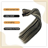 Clip In Hair Extensions Real Human Hair Natural Black Highlighted Blonde 613 Clip In Hair Extensions Straight Hair Extensions C