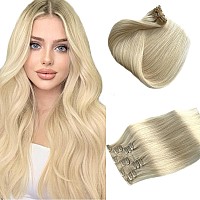 Clip In Hair Extensions Real Human Hair 22Inch 70G 613 Bleach Blonde Clip In 100 Brazilian Remy Human Hair Extensions 7Pcs P