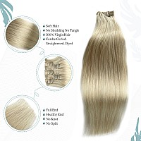 Clip In Hair Extensions Real Human Hair 22Inch 70G 613 Bleach Blonde Clip In 100 Brazilian Remy Human Hair Extensions 7Pcs P