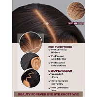 Beauty Forever 7X5 Bye Bye Knots Put On And Go Glueless Wig Pre Cut 3D Body Wave Lace Front Wig Human Hair With Bleached Knots P