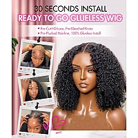 6X5 Glueless Curly Bob Wigs Human Hair Pre Plucked Pre Cut 14Inch Kinky Curly Wear And Go Glueless Wig Human Hair Deep Curly Hd