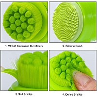 Beomeen Face Brush 2 In 1 Silicone Facial Cleansing Exfoliating Brush Soft Bristles Pore Deep Cleansing Manual Dual Face Wash S