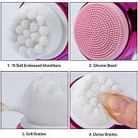 Beomeen Face Brush 2 In 1 Silicone Facial Cleansing Exfoliating Brush Soft Bristles Pore Deep Cleansing Manual Dual Face Wash S