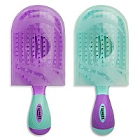 Nuway 4Hair Us Patented Detangler Hair Brush For Men Women Purple Teal Hair Comb For Scalp Care Fast Dry Venting Sch