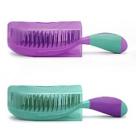 Nuway 4Hair Us Patented Detangler Hair Brush For Men Women Purple Teal Hair Comb For Scalp Care Fast Dry Venting Sch