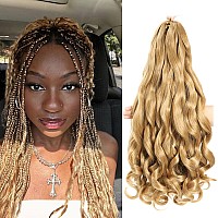 French Curly Braiding Hair 12 Inch 8 Packs Pre Stretched Bouncy Braiding Hair Loose Wavy Braiding Hair Synthetic Hair Extensi