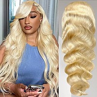 Caijuxing 613 13X4 Lace Front Wig Human Hair 26 Inch Blonde Wig Human Hair 180 Density Body Wave Lace Front Wigs Human Hair Pre