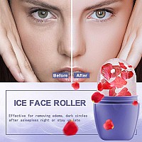 Xhjri Ice Face Roller Massagerice Cube Roller For Face Eyes And Neck Naturally Conditioning And Skin Caredepuff Eye Bagsred