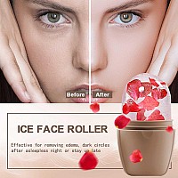 Xhjri Ice Face Roller Massagerice Cube Roller For Face Eyes And Neck Naturally Conditioning And Skin Caredepuff Eye Bagsred