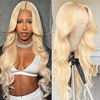 Caijuxing 613 Lace Front Wig Human Hair 613 Blonde Body Wave 13X4 Hd Transparent Lace Front Wig Human Hair Pre Plucked Blonde Wi