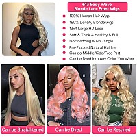 Caijuxing 613 Lace Front Wig Human Hair 613 Blonde Body Wave 13X4 Hd Transparent Lace Front Wig Human Hair Pre Plucked Blonde Wi