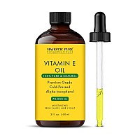 Majestic Pure Vitamin E Oil 100 Pure Natural Premium Grade Coldpressed And Tocopherol To Repair Dry Damaged Skin Moi