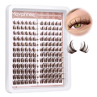 Brown Lash Clusters Natural Lash Individuals 144 Pcs Eyelash Extensions Wispy Lash Extensions D Curl Dark Brown Eyelash Clusters