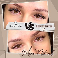 Brown Lash Clusters Natural Lash Individuals 144 Pcs Eyelash Extensions Wispy Lash Extensions D Curl Dark Brown Eyelash Clusters